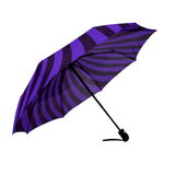 Radial Vortex Automatic Umbrella, Compact Standard or Anti-UV-High quality compact automatic umbrella with automatic open and close system. Sturdy and well constructed. Standard or heavy duty anti-UV versions available. Waterproof polyester pongee with colorfast and fade resistant design. Unique retro punk gothic radiating spiral vortex design. Costume, cosplay or everyday use.-