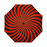 Radial Vortex Automatic Umbrella, Compact Standard or Anti-UV-High quality compact automatic umbrella with automatic open and close system. Sturdy and well constructed. Standard or heavy duty anti-UV versions available. Waterproof polyester pongee with colorfast and fade resistant design. Unique retro punk gothic radiating spiral vortex design. Costume, cosplay or everyday use.-