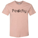 Peachy Retro Graphic Tee, Unisex -Vintage faded tees with a modern twist! Ultra-soft, premium triblend or 50/50 poly cotton blend unisex shirts. Eco-friendly, water-based inks. Graphic print is soft to the touch. Shipped from the USA. Peach womens mens unisex Georgia GA Atlanta ATL south southern belle georgian southerner peachy summer.-Unisex L-Peach-