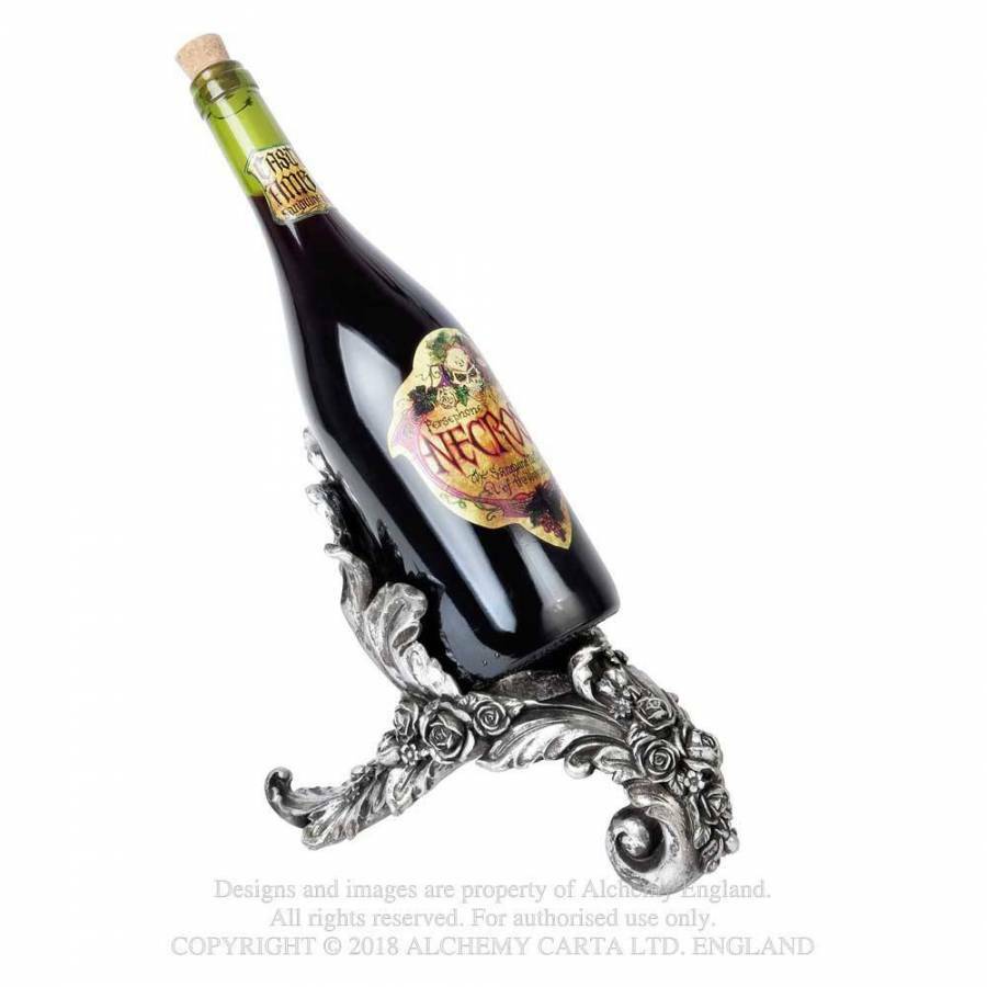 Antique Rose Wine Holder, Alchemy Gothic, Beautiful Ornate Resin Gift -An impressive, ornate 'Rococo-style' rose decorated wine holder, perfect to display your favorite tipple. This exquisite bottle rest is made of high quality polyresin. Sturdy, durable, high quality. 1.85lbs. Genuine Alchemy Gothic Product. Brand new in box. NEW RELEASE. Arriving Summer 2021. Available for Pre-Order. -