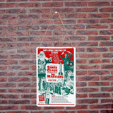 -High quality 8x12" rust and fade resistant metal sign with 4 holes at corners and string for hanging. Suitable for indoor and outdoor use. Free Shipping worldwide. Retro vintage cult classic Christmas sci-fi science fiction b-movie Santa Claus space aliens mars martian worst movies of all time xmas holiday home decor-