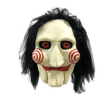 -High quality latex over-the-head mask with attached hair. Free shipping from abroad. Typically arrives to the USA in about 2-3 weeks. Scary saw horror movies killer puppetmaster halloween mask costume cosplay-