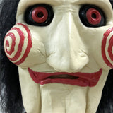 -High quality latex over-the-head mask with attached hair. Free shipping from abroad. Typically arrives to the USA in about 2-3 weeks. Scary saw horror movies killer puppetmaster halloween mask costume cosplay-