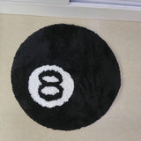 Eight-Ball Area Rug-High quality round, black and white 8-Ball area rug in your choice of size. 100% polyester with non-slip bottom. Washable. Free shipping from abroad.

iconic retro kitsch number eight billiards pool ball carpet floor mat home decor circular rockabilly pop culture icon symbol man cave unique fun bar lounge game room -
