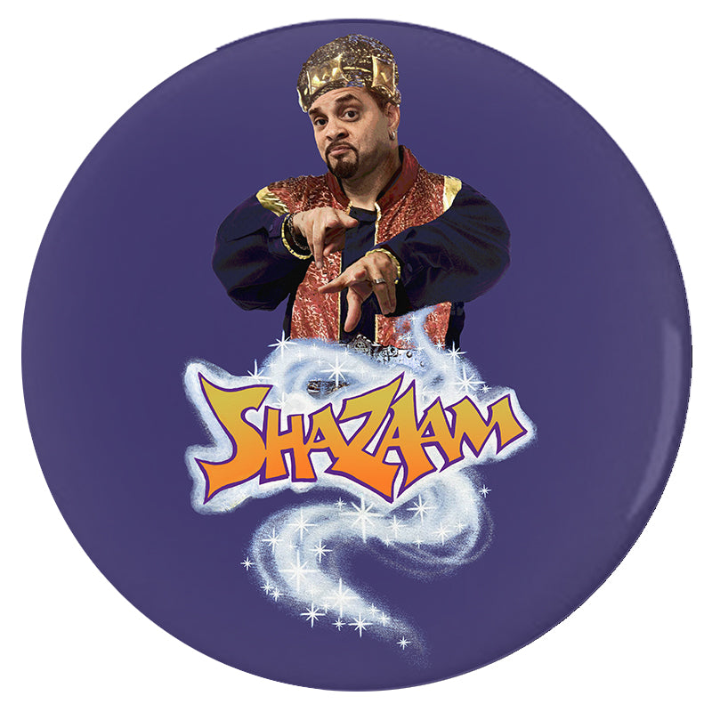 Alternate Universe Sinbad Shazaam Buttons, Funny Mandela Effect Meme-High quality scratch and UV resistant mylar and metal pinback badge. 1.25, 2.25 or 3 inches. Ships in 3-5 business days from within the US. Funny parallel universe alternate reality swag button badge pinback sinbad genie movie memes 90s kids nineties 1990s retro vintage fake vhs video merch-3 inch Round Button-