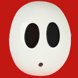 -High quality hard resin Shy Guy face mask for costume or cosplay. Eyes are see-through black PVC eyes. One size fits most. Free shipping. Unique unusual rare htf mario brothers switch smash yoshi luigi zelda link nintendo famicom nes snes gamecube wii n64 gamer gaming videogame classic kawaii cute funny halloween larp-