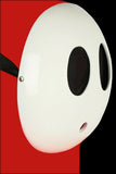 -High quality hard resin Shy Guy face mask for costume or cosplay. Eyes are see-through black PVC eyes. One size fits most. Free shipping. Unique unusual rare htf mario brothers switch smash yoshi luigi zelda link nintendo famicom nes snes gamecube wii n64 gamer gaming videogame classic kawaii cute funny halloween larp-