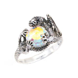 THE HOBBIT Smaug the Dragon and Arkenstone Ring-Officially licensed JRR Tolkien's The Hobbit Smaug the Dragon with Arkenstone Ring. Handcrafted in the USA of .925 Sterling Silver with crystal Arkenstone. Available in US ring sizes 4-20. New in box with COA. Fine silver fantasy jewelry artisan made in the USA. LOTR Lord of the Rings mens womens unisex gift-