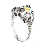 THE HOBBIT Smaug the Dragon and Arkenstone Ring-Officially licensed JRR Tolkien's The Hobbit Smaug the Dragon with Arkenstone Ring. Handcrafted in the USA of .925 Sterling Silver with crystal Arkenstone. Available in US ring sizes 4-20. New in box with COA. Fine silver fantasy jewelry artisan made in the USA. LOTR Lord of the Rings mens womens unisex gift-