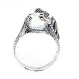 THE HOBBIT Smaug the Dragon and Arkenstone Ring-Officially licensed JRR Tolkien's The Hobbit Smaug the Dragon with Arkenstone Ring. Handcrafted in the USA of .925 Sterling Silver with crystal Arkenstone. Available in US ring sizes 4-20. New in box with COA. Fine silver fantasy jewelry artisan made in the USA. LOTR Lord of the Rings mens womens unisex gift-