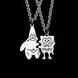 -Pair of matching pendant necklaces. Pendants are silver colored copper alloy metal and measure about 2cm and 3cm respectively. Free shipping from abroad. These typically arrive to the USA in about 2-3 weeks. Best friends couples 90s kids cute retro 1990s nineties bff gifts buddy chums buddies pal pals friendo -
