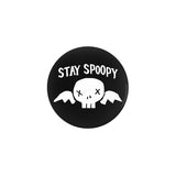 Stay Spoopy Winged Skull Buttons - 1.25, 2.25 or 3in - Halloween Goth-High quality scratch and UV resistant mylar and metal pinback badge. 1.25, 2.25 or 3 inches. Ships in 3-5 business days from the US. Funny spoopy skeletons meme goth gothic halloween pinback badge pin kowai creepy cute harajuku gift -1.25 inch Round Button-