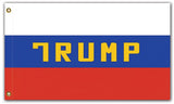 -High quality, professionally printed polyester flag. Single or double-sided with blackout layer, grommets or pole pocket / sleeve. 2x1ft / 1x2ft, 3x2ft / 2x3ft, 5x3ft / 3x5ft. Customizable. Trump Russia Flag Russian Asset Criminal President Putin USA Election Interference Anti-Trump Kleptocracy Fascism Conspiracy. -
