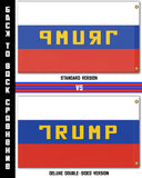 -High quality, professionally printed polyester flag. Single or double-sided with blackout layer, grommets or pole pocket / sleeve. 2x1ft / 1x2ft, 3x2ft / 2x3ft, 5x3ft / 3x5ft. Customizable. Trump Russia Flag Russian Asset Criminal President Putin USA Election Interference Anti-Trump Kleptocracy Fascism Conspiracy. -