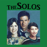 Funny Retro Vintage THE SOLOS Graphic Tee, Star Wars Sitcom Parody-Unisex style premium quality ringspun cotton tee. Soft and comfortable Bella+Canvas shirt with a standard retail fit. Made to order. Free shipping from the USA. Funny 80s 90s kid 1980s 1990s TV retro vintage y2k sitcom family portrait hans solo kylo ren princess leia television parody womens ladies juniors shirt gift-