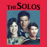 Funny Retro Vintage THE SOLOS Graphic Tee, Star Wars Sitcom Parody-Unisex style premium quality ringspun cotton tee. Soft and comfortable Bella+Canvas shirt with a standard retail fit. Made to order. Free shipping from the USA. Funny 80s 90s kid 1980s 1990s TV retro vintage y2k sitcom family portrait hans solo kylo ren princess leia television parody womens ladies juniors shirt gift-