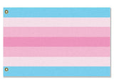 Transfeminine Pride Flag, Custom LGBTQIA Trans-Feminine Transgender-Transfeminine Pride Flag. High quality indoor / outdoor pole flag, professionally made in the USA in your choice of size & style. Single or double sided, grommets or pole sleeve / pocket. Fully customizable. – Trans Feminine, Transgender LGBTQIA LGBTQ LGBT GLBT Intersex Nonbinary Rights Equlity Protest March Festival-3 ft x 2 ft-Standard-Grommets-