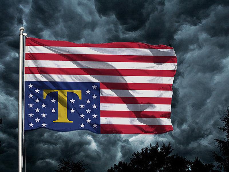 Trumped USA Distress Flag - Anti-Trump Protest RESIST Pole Banner -Patriotic Trumped America USA in Distress Protest Flag - Upside down American flag with Trump's golden T supplanting all but the 30 stars . Available in red, white & blue or black & gray. 2x1ft / 1x2ft, 3x2ft / 2x3ft, 5x3ft / 3x5ft or custom, Anti-Trump Anti-Fascist Resistance Pole Banner, Antifa No 45 Criminal Trump-