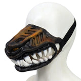 -High quality latex doberman snout half mask. One size fits most, attaches with elastic strap. See measurements in images. Free shipping from abroad with average delivery to the US in 2-3 weeks. Halloween costume cosplay aggressive dog mask hellhound moving mouth funny scary furry animal costume roleplay accessory-
