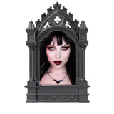 -Gothic cathedral inspired resin frame for both tabletop and wall hanging. 10.83x7.09in, fits 4x6in photo or print. Genuine Alchemy product, brand new in box. Ships from the USA Goth architecture grand medieval renaissance black church gothic home decor gift halloween dark architectural fancy classy designer art-
