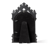 -Gothic cathedral inspired resin frame for both tabletop and wall hanging. 10.83x7.09in, fits 4x6in photo or print. Genuine Alchemy product, brand new in box. Ships from the USA Goth architecture grand medieval renaissance black church gothic home decor gift halloween dark architectural fancy classy designer art-