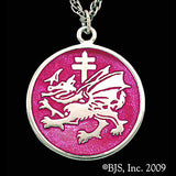 -Sterling Silver-Hot Pink-24" Stainless Steel Rope Chain-