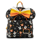 -Limited edition Disney Halloween vegan faux leather mini backpack with headband holder and matching Minnie Mouse ear headband with candycorn bow. Metal hardware, enameled zipper charm. 9x10.5x4.5 Genuine Loungefly and Disney bag. Shipped from USA. Not so spooky halloween haunted mansion goth gothic villains gift set.-