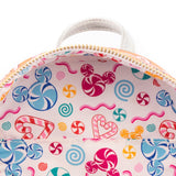 DISNEY Loungefly Minnie Mouse Gingerbread Mini Backpack and Headband Set-Limited edition Disney Christmas themed Gingerbread Minnie Mouse faux leather mini backpack with headband holder and matching headband. 9x10x4.5in, Suitable for both kids and adults with adjustable straps. Genuine Loungefly, officially licensed Disney acc-
