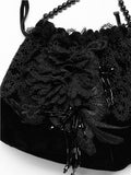 Kalissa Handbag by Punk Rave - Small Black Victorian Gothic Purse Bag-