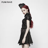 Gothic Militia Shirt, Punk Rave Gothic Women's Military Fashion Top-