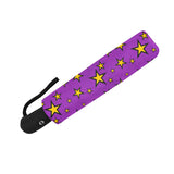 Wizard Star Pattern Automatic Umbrella, Compact Standard or Anti-UV-High quality compact automatic umbrella with automatic open and close system. Sturdy and well constructed. Standard or heavy duty anti-UV versions available. Waterproof polyester pongee with colorfast and fade resistant design. Unique retro vintage magic tattoo fortune teller cartoon wizard star design.-