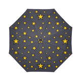 Wizard Star Pattern Automatic Umbrella, Compact Standard or Anti-UV-High quality compact automatic umbrella with automatic open and close system. Sturdy and well constructed. Standard or heavy duty anti-UV versions available. Waterproof polyester pongee with colorfast and fade resistant design. Unique retro vintage magic tattoo fortune teller cartoon wizard star design.-