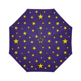 Wizard Star Pattern Automatic Umbrella, Compact Standard or Anti-UV-High quality compact automatic umbrella with automatic open and close system. Sturdy and well constructed. Standard or heavy duty anti-UV versions available. Waterproof polyester pongee with colorfast and fade resistant design. Unique retro vintage magic tattoo fortune teller cartoon wizard star design.-Blue-Standard-