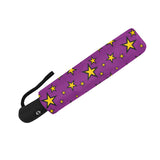 Wizard Star Pattern Automatic Umbrella, Compact Standard or Anti-UV-High quality compact automatic umbrella with automatic open and close system. Sturdy and well constructed. Standard or heavy duty anti-UV versions available. Waterproof polyester pongee with colorfast and fade resistant design. Unique retro vintage magic tattoo fortune teller cartoon wizard star design.-
