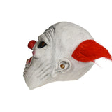 -High quality latex over-the-head evil clown mask. One size fits most. Free shipping from abroad. Typically arrives to the US in 2-3 weeks. Evil clown fat jowls jowly circus of horror monster halloween costume creature sticking out tongue -