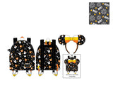 -Limited edition Disney Halloween vegan faux leather mini backpack with headband holder and matching Minnie Mouse ear headband with candycorn bow. Metal hardware, enameled zipper charm. 9x10.5x4.5 Genuine Loungefly and Disney bag. Shipped from USA. Not so spooky halloween haunted mansion goth gothic villains gift set.-