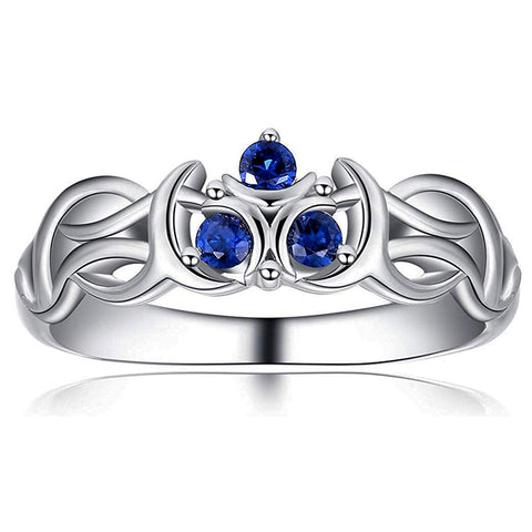 Legend of Zelda Breath of the Wild Zora Engagement Ring, 925 Silver-The Zora's Sapphire the spiritual stone of water in the form of the engagement ring given to Link by Princess Ruto. High quality, handcrafted ring in .925 sterling silver set with CZ gemstones. Brand new, carefully packed and shipped. Free shipping from the USA and abroad. -6-