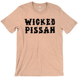 Funny WICKED PISSAH Tee, Mens/Unisex Adult Sizes, Shipped from the USA-Soft airlume cotton standard fit t-shirt with short sleeves and crew neck. - Boston Mass New England Massachusetts New Hampshire Rhode Island Maine Vermont Connecticut MA NH RI MN VT CT aweome regionalism saying slang townie chowda head masshole sox celtics bruins huskies revolution patriots black wolves fan smaht -M-Heather Peach-