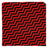 Red Lodge Throw Pillows - Zigzag Pattern Twin Surreal Optical Peaks-Double-sided, square spun polyester pillow or pillowcase in your size and style.This item is made-to-order and typically ships in 3-5 business days from within the US. Diagonal red and black zig-zag lines on high quality throw pillow. Tense and surreal optical art pattern. Fun and unique gothic halloween home decor.-Cover only-no insert-18x18 inch-