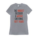 -Women's style Bella+Canvas, longer length, slim fit crew neck t-shirt in darker colors. Airlume combed and ring-spun cotton. Made to order, shipped from the USA Women's rights equality Keep Abortion Legal pro-choice Healthcare her body her choice Roe v Wade SCROTUS bans off our bodies PERSIST and Resist United ERA NOW-Heather Blue-S-