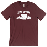 -Stay Spoopy winged skull graphic tee. High quality printing on soft Bella Canvas Canvas shirt. These shirts are made-to-order and typically ship in 2-4 business days from within the USA. Funny kowai cute halloween goth gothic spoopy spooky girl boy mens womens unisex t-shirt -Maroon-S-