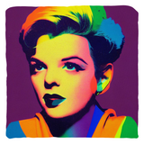 -Double-sided, square pillow or pillowcase. Made-to-order, ships from the USA. Sewn pillow, Zipper Cover with or without Pillow. Soft 100% polyester filling for perfect fluff and form. custom somewhere over the rainbow judy garland wizard of oz colorful home decor lgbtq lgbtqia trans drag gay pride icon classic art -Polyester Twill-18x18 inches-Cover Only-