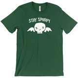 -Stay Spoopy winged skull graphic tee. High quality printing on soft Bella Canvas Canvas shirt. These shirts are made-to-order and typically ship in 2-4 business days from within the USA. Funny kowai cute halloween goth gothic spoopy spooky girl boy mens womens unisex t-shirt -Evergreen-S-