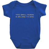 -High quality Rabbit Skins infant snap bodysuit. Solid colors are 100% combed ringspun cotton, heather colors are 90/10 combed ringspun cotton and polyester. Double-needle ribbed bindings, 3 snap closure. Shipped from the USA. Funny one piece unisex baby snapsuit creeper crawler dogs doggie puppy woof you-Royal-NB-