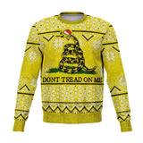 -Funny all-over-print unisex sweatshirt made of soft and comfortable cotton/polyester/spandex blend with brushed fleece interior. Each panel is individually printed, cut and sewn to ensure a flawless graphic that won't crack or peel. 

Mens womens Christmas pullover jumper ugly sweater print memes gadsden snake flag. -