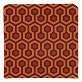 Overlook Throw Pillow - Classic Retro Horror Hotel Carpet Pattern-Double-sided, square spun polyester pillow in your choice of size (14, 16, 18 or 20 inches) and finish: Sewn Pillow (no zipper), Cushion with Removable Zippered Pillowcase or Cover Only. This item is made-to-order. Typically ships in 3-5 business days from within the US. Orange Brown Red Abstract Halloween Accent Decor-Cover only-no insert-Spun Polyester-16x16 inch-