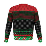 -Funny all-over-print unisex sweatshirt made of soft and comfortable cotton/polyester/spandex blend with brushed fleece interior. Each panel is individually printed, cut and sewn to ensure a flawless graphic that won't crack or peel. Mens womens Christmas pullover jumper ugly sweater santa claus your mom mommy joke-