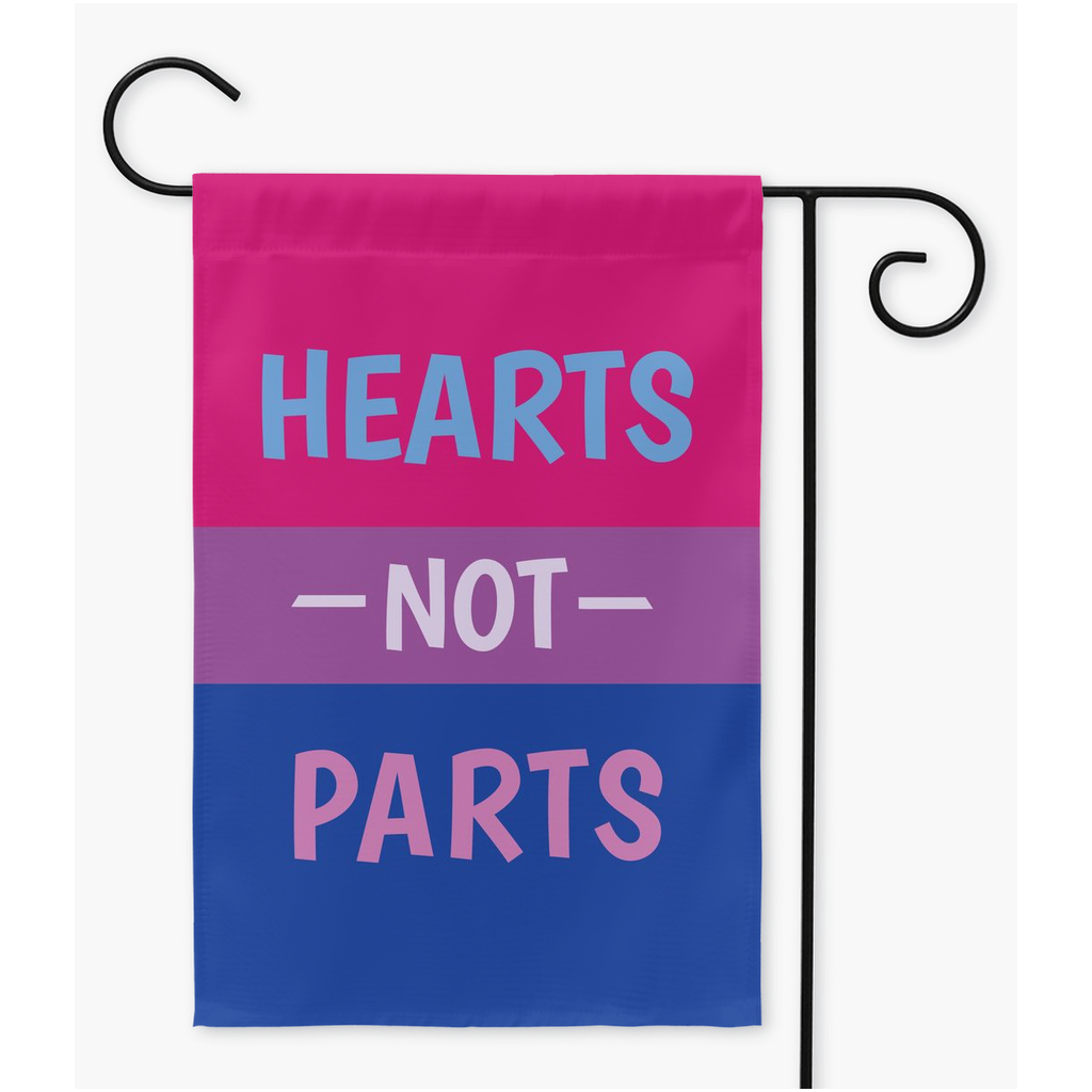 -100% poly poplin-canvas fabric, wash on gentle, hang to dry.12x18" , 18x27" or 24x36" - single or double sided. Flag hanger / stand not included.Made in and shipped from the USA. Bisexual LGBTQ LGBTQIA LGBTQX Bi Sexual Pride Trans Transgender Nonbinary Love is Love Garden Flag Rights Equality Protest We Say Gay -Double-12x18 inch-