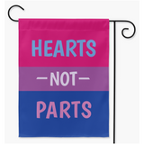 -100% poly poplin-canvas fabric, wash on gentle, hang to dry.12x18" , 18x27" or 24x36" - single or double sided. Flag hanger / stand not included.Made in and shipped from the USA. Bisexual LGBTQ LGBTQIA LGBTQX Bi Sexual Pride Trans Transgender Nonbinary Love is Love Garden Flag Rights Equality Protest We Say Gay -Double-24.5x32.125 inch-