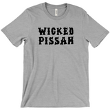 Funny WICKED PISSAH Tee, Mens/Unisex Adult Sizes, Shipped from the USA-Soft airlume cotton standard fit t-shirt with short sleeves and crew neck. - Boston Mass New England Massachusetts New Hampshire Rhode Island Maine Vermont Connecticut MA NH RI MN VT CT aweome regionalism saying slang townie chowda head masshole sox celtics bruins huskies revolution patriots black wolves fan smaht -S-Athletic Heather-